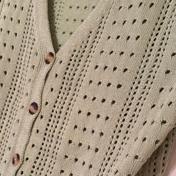 Mint Green Knit Cardigan with Buttons - Picture 6 of 7